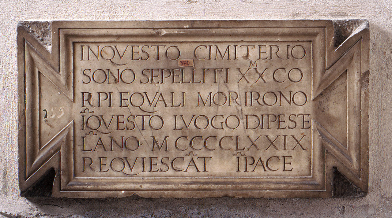 lapide - bottega fiorentina (ultimo quarto sec. XV)