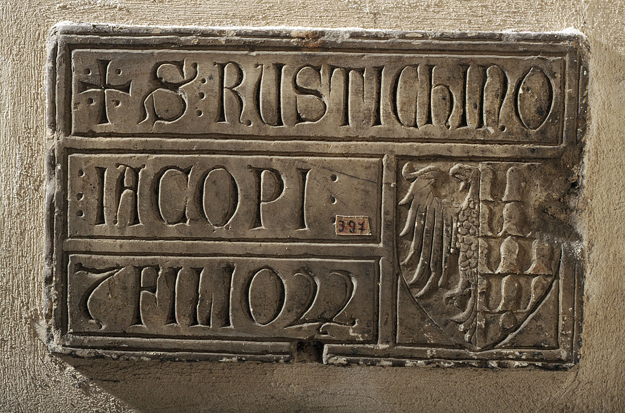 stemma di Rustichino di Iacopo (lapide tombale) - bottega fiorentina (sec. XIV)