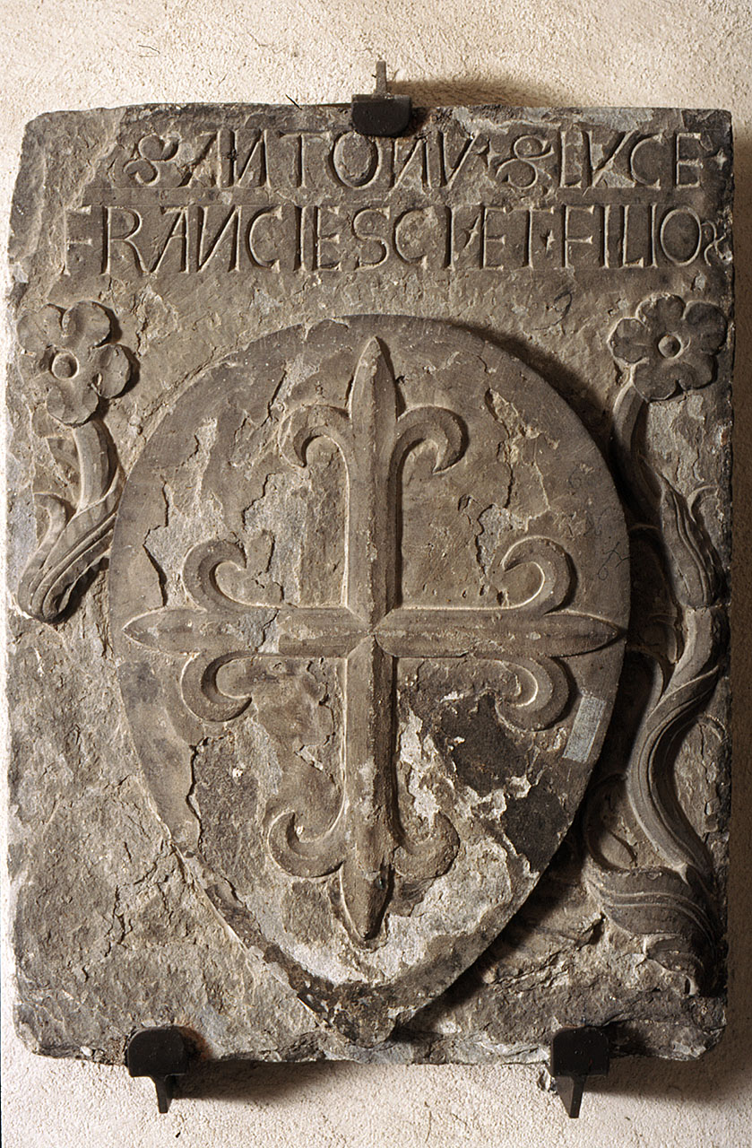 stemma gentilizio della famiglia Franceschi (lapide tombale) - bottega fiorentina (sec. XV)