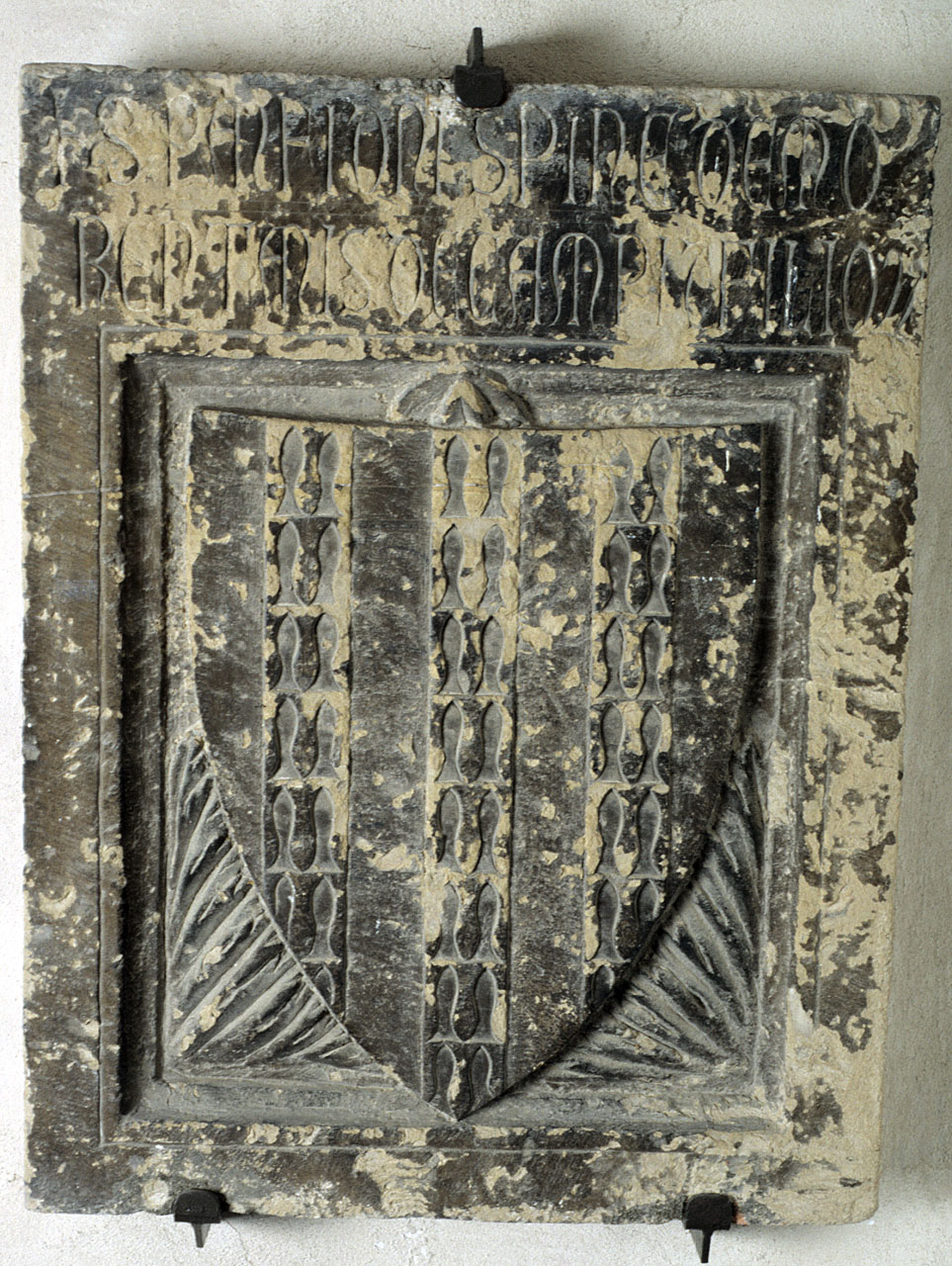 stemma gentilizio della famiglia Morentani (lapide tombale) - bottega fiorentina (sec. XIV)