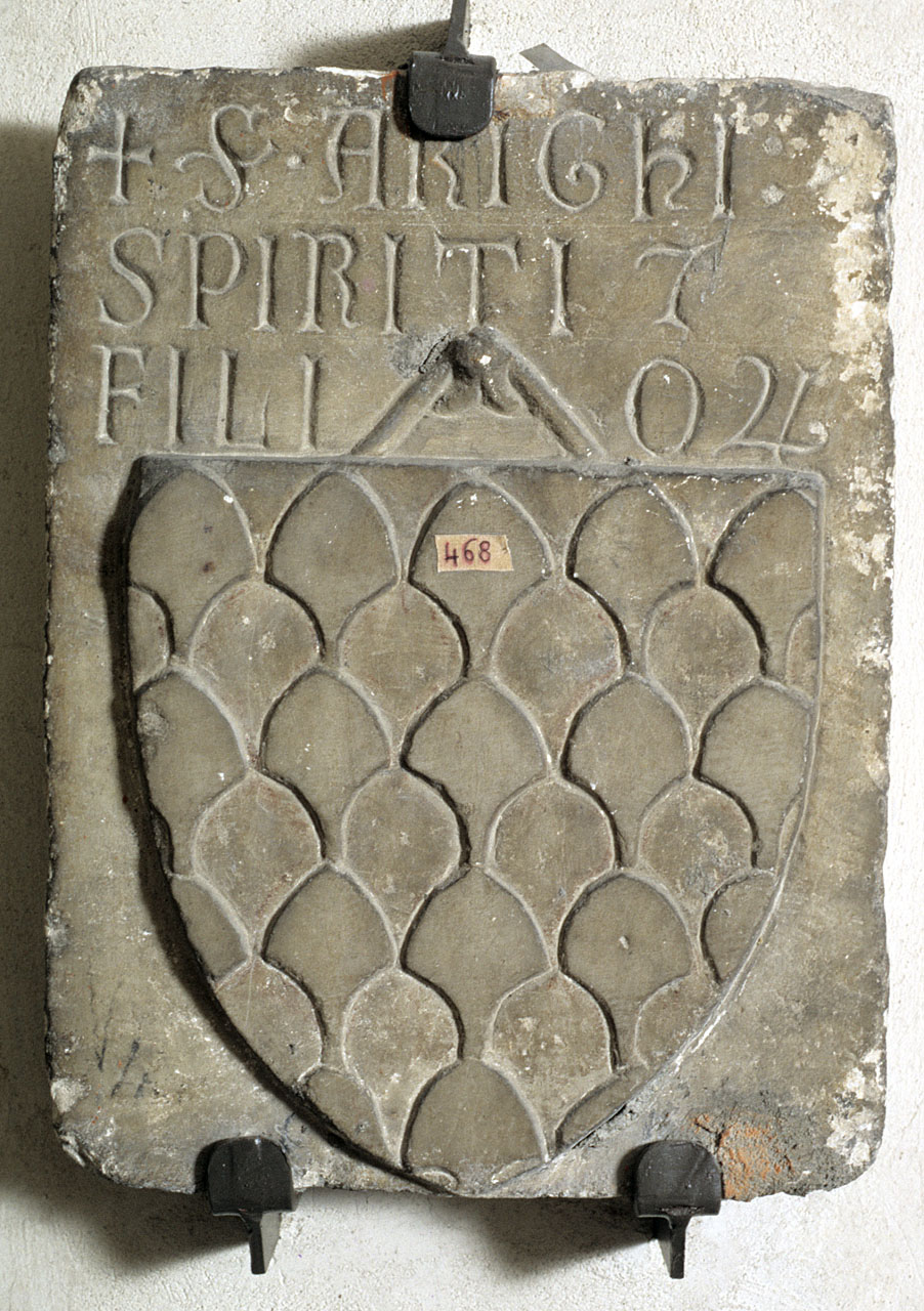 stemma gentilizio (lapide tombale) - bottega fiorentina (sec. XIV)