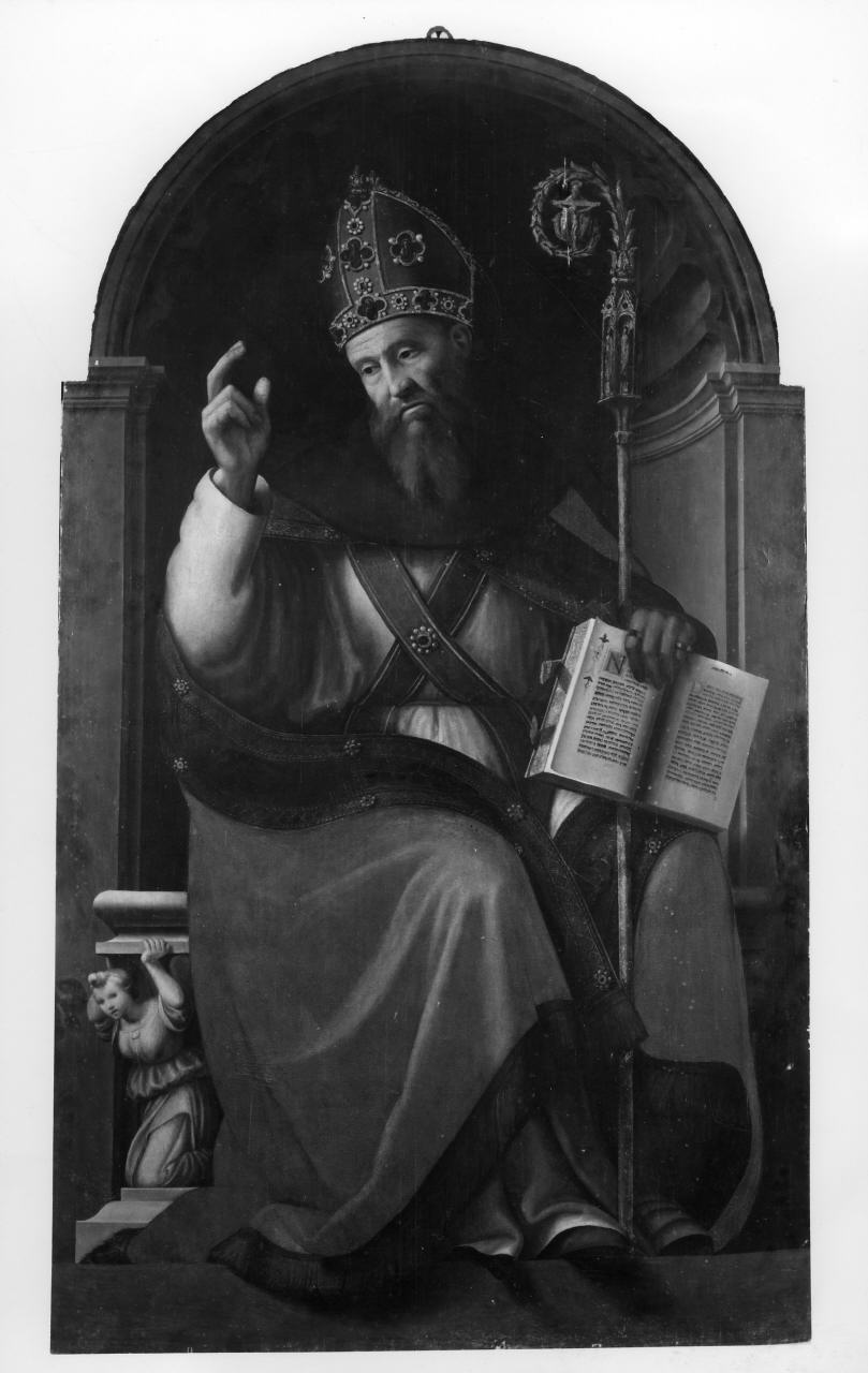 Sant'Agostino in trono (dipinto) di Bigordi Ridolfo detto Ridolfo Ghirlandaio (primo quarto sec. XVI)