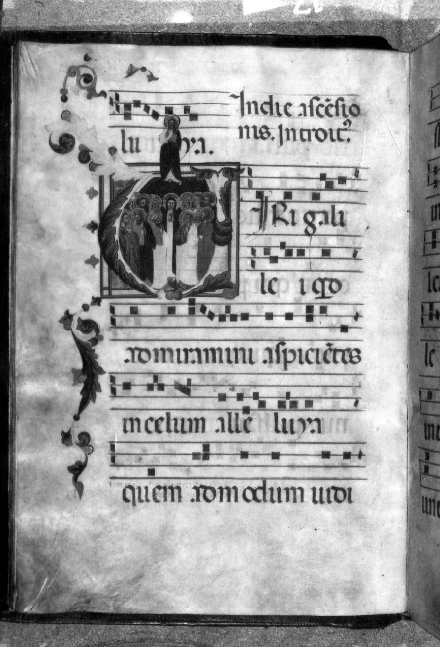 ascensione di Cristo (miniatura) di Maestro delle Effigi Domenicane (attribuito) (prima metà sec. XIV)