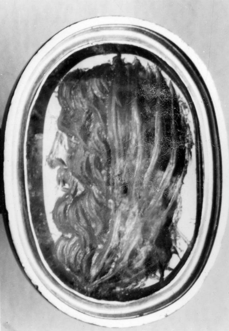 testa d'uomo con barba (decorazione a intaglio) - bottega italiana (sec. XVIII)