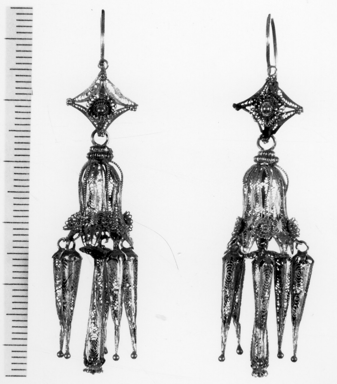 orecchino - a pendente, coppia - manifattura italiana (sec. XIX)