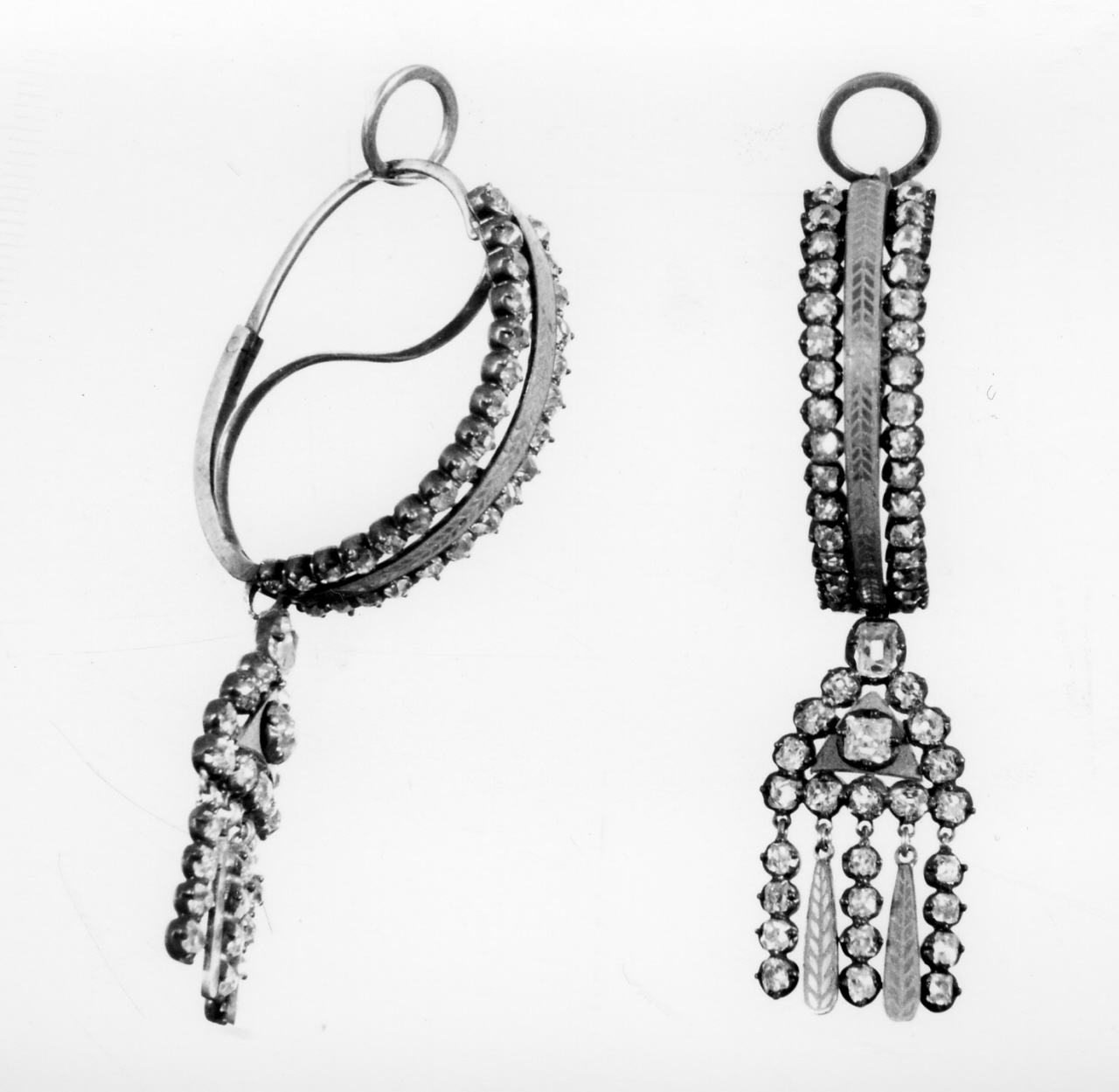 orecchino - a pendente, coppia - manifattura italiana (sec. XVIII)