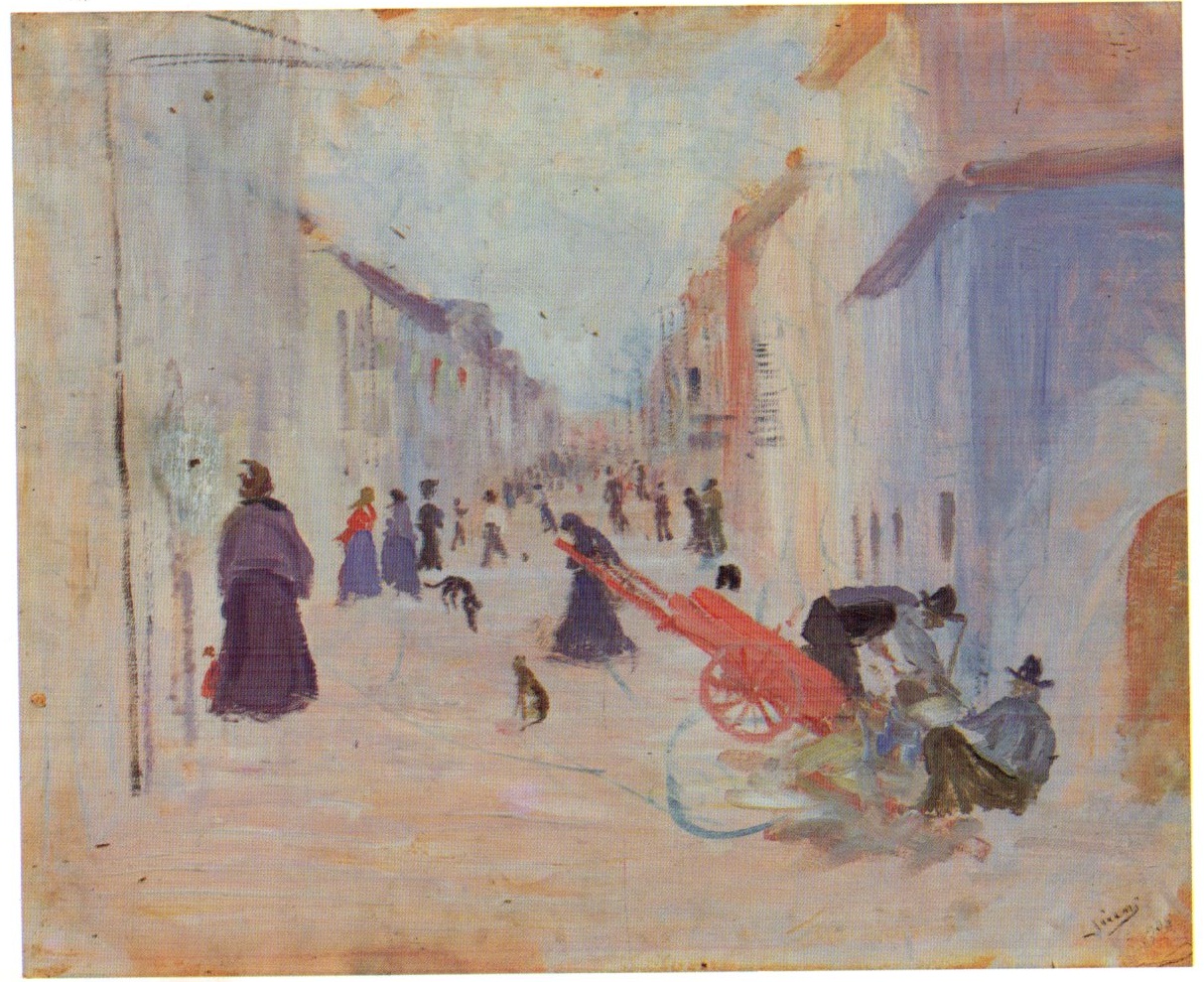 STRADA VIAREGGINA, paesaggio (dipinto) di Viani Lorenzo (sec. XX)