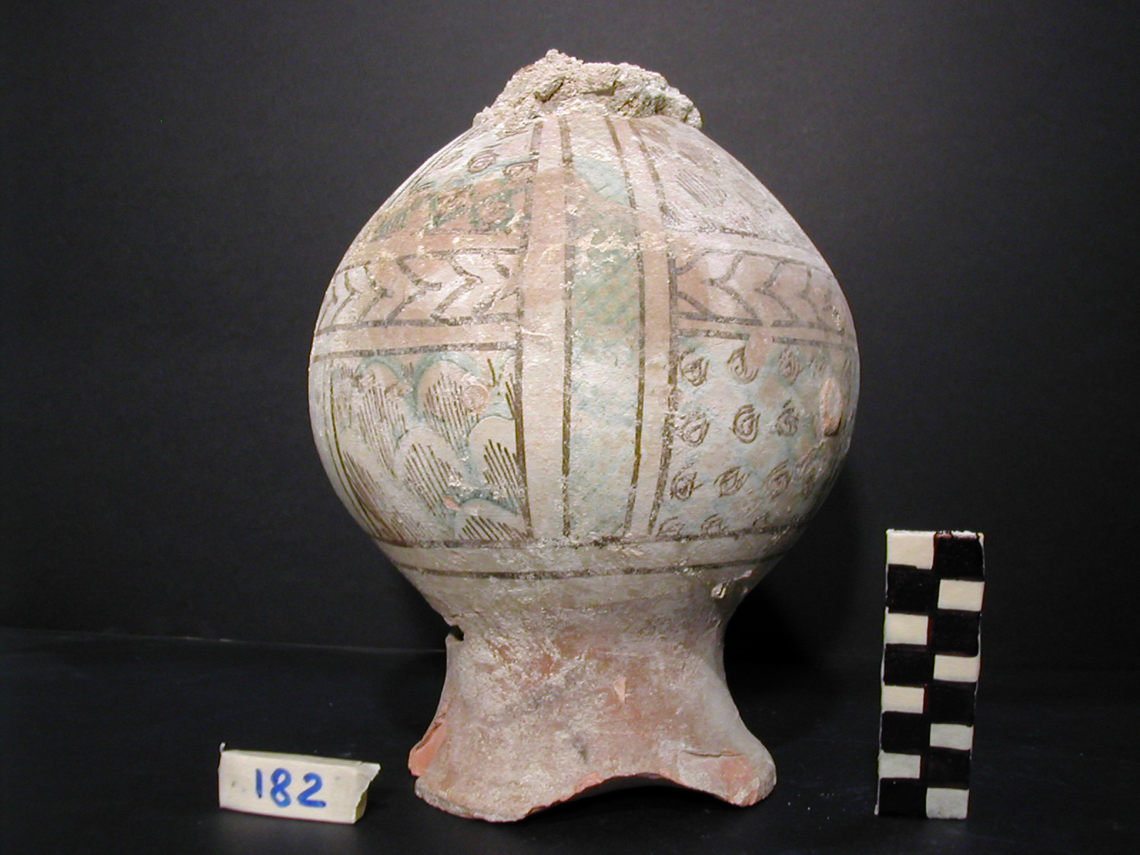 vaso - maiolica arcaica - produzione pisana (meta' sec. XIII)