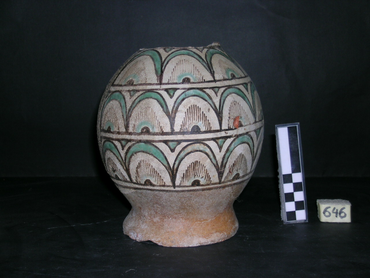 vaso - maiolica arcaica - produzione pisana (meta' sec. XIII)