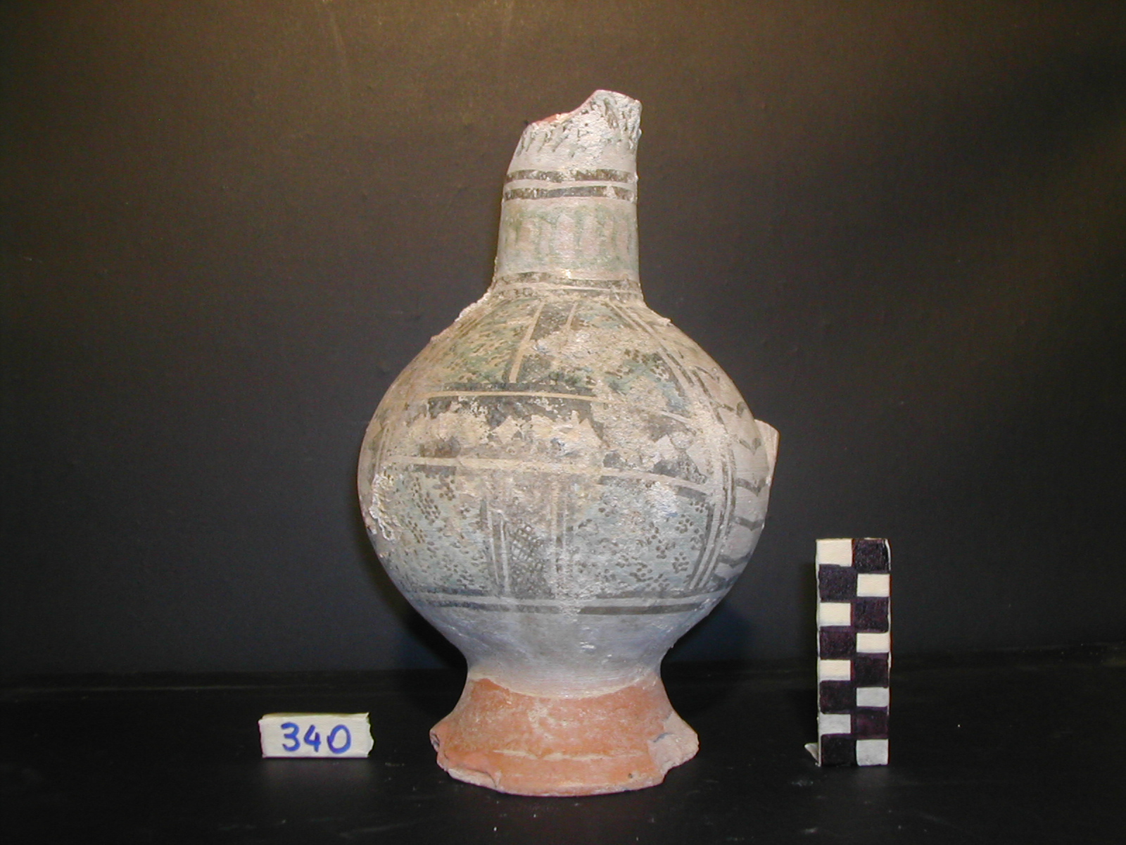 vaso - maiolica arcaica - produzione pisana (meta' sec. XIII)