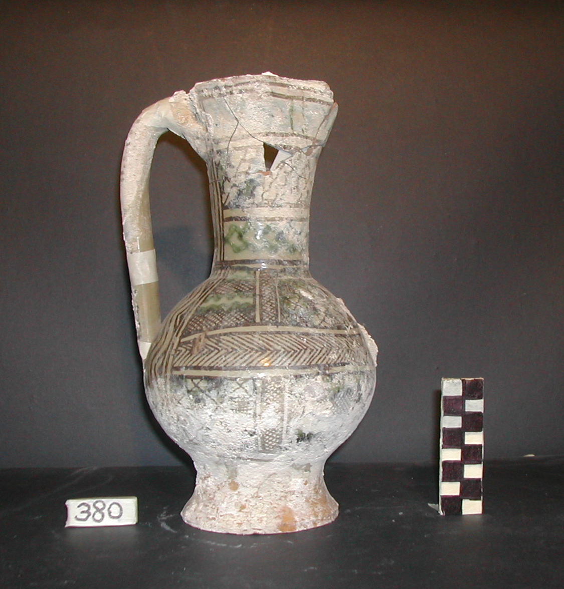 vaso - maiolica arcaica - produzione pisana (meta' sec. XIII)