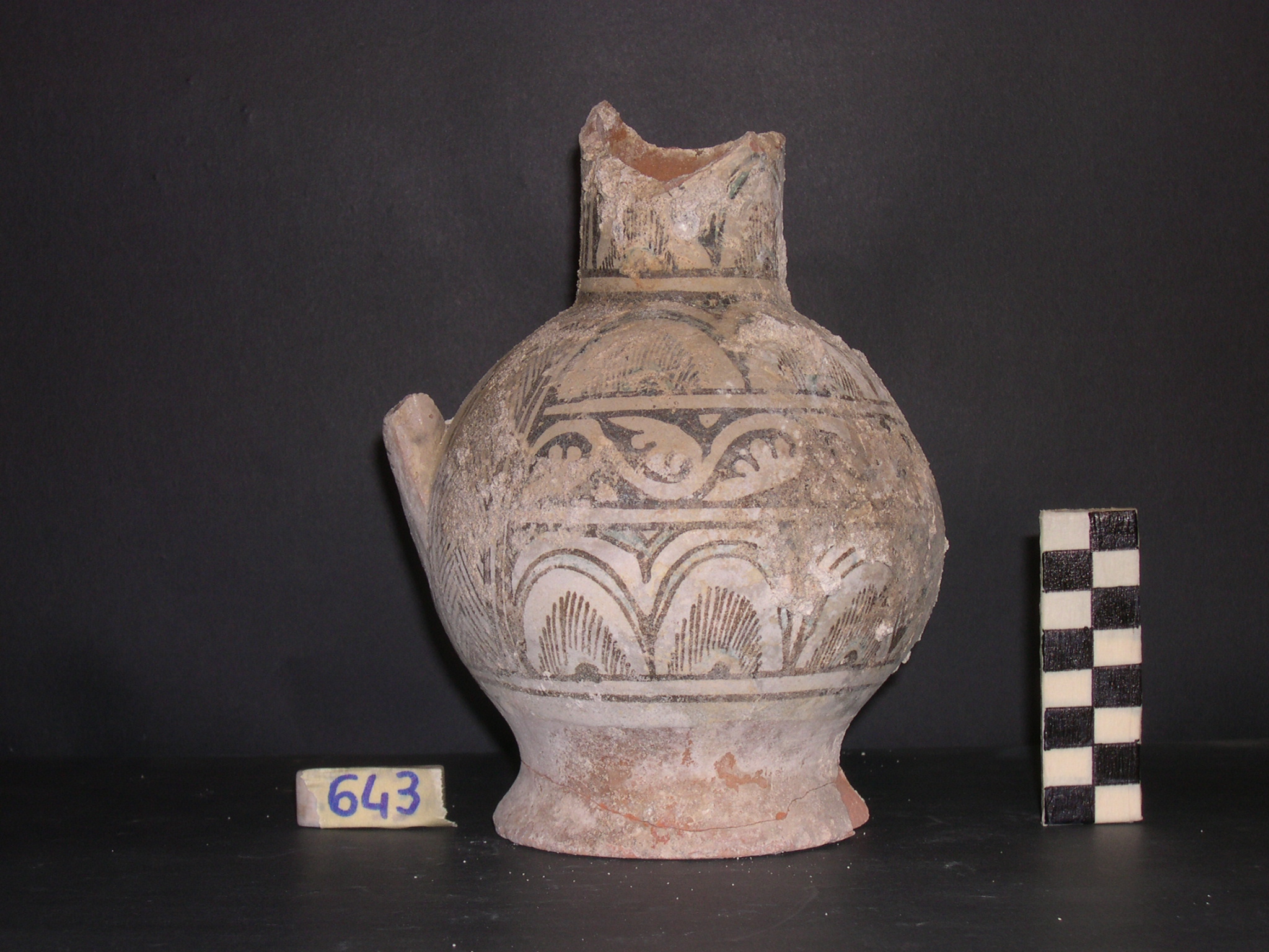 vaso - maiolica arcaica - produzione pisana (meta' sec. XIII)