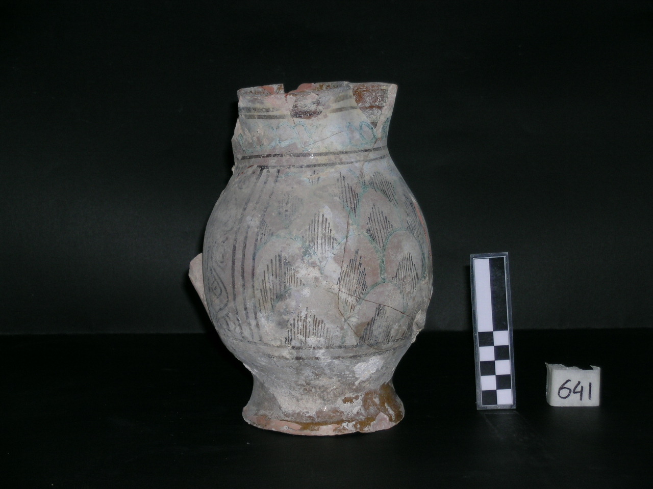 vaso - maiolica arcaica - produzione pisana (meta' sec. XIII)