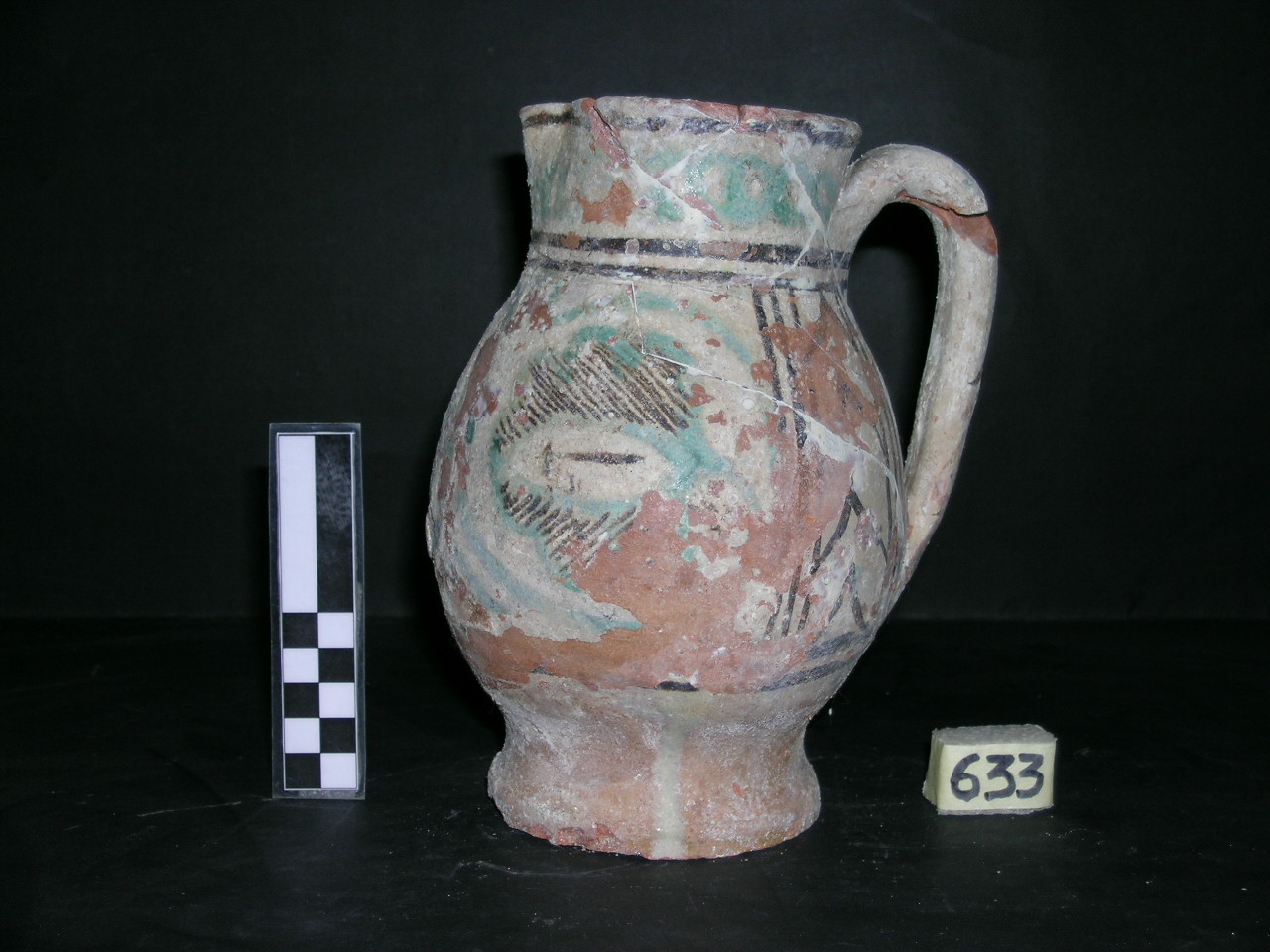 vaso - maiolica arcaica - produzione pisana (meta' sec. XIII)