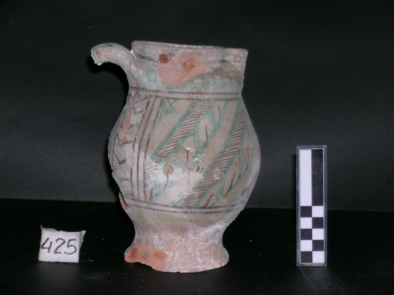 vaso - maiolica arcaica - produzione pisana (meta' sec. XIII)