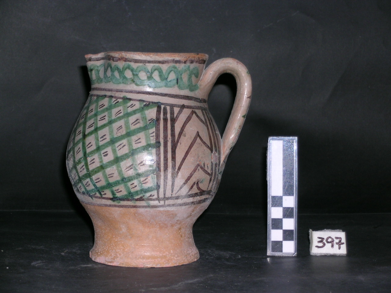 vaso - maiolica arcaica - produzione pisana (meta' sec. XIII)