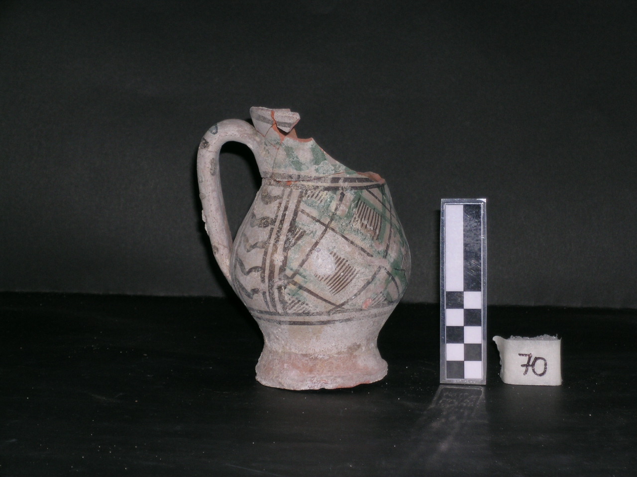 vaso - maiolica arcaica - produzione pisana (meta' sec. XIII)