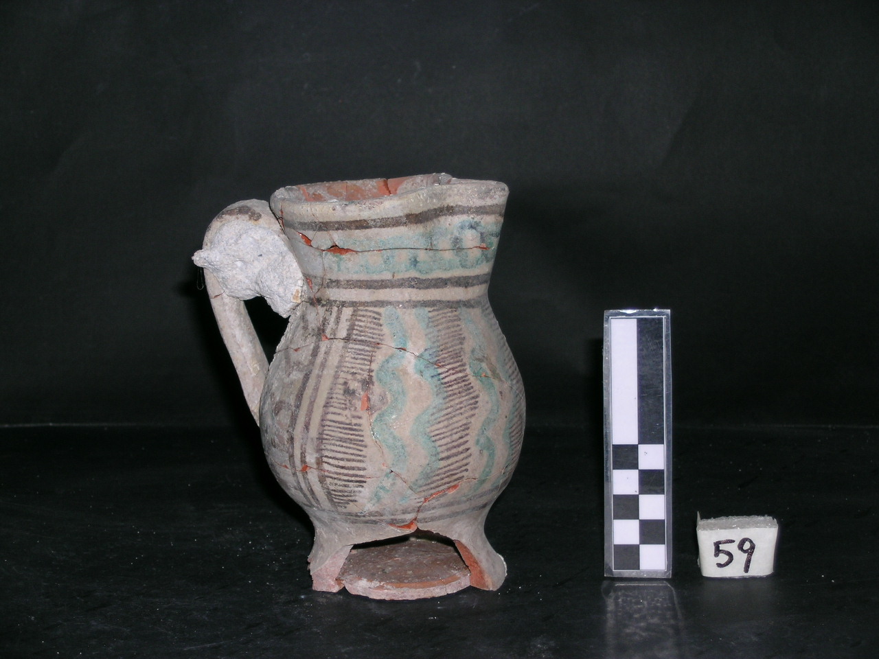 vaso - maiolica arcaica - produzione pisana (meta' sec. XIII)