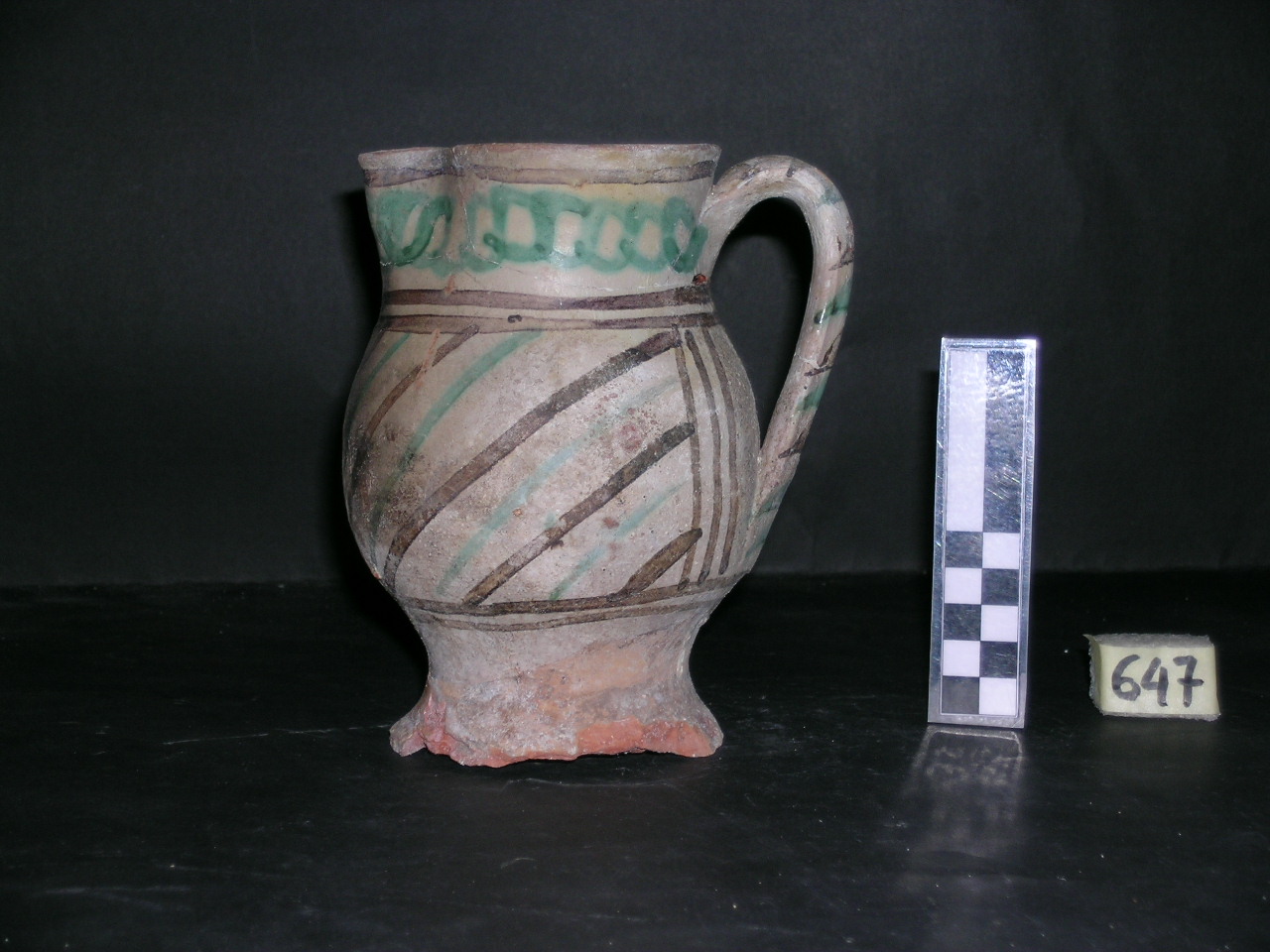 vaso - maiolica arcaica - produzione pisana (meta' sec. XIII)