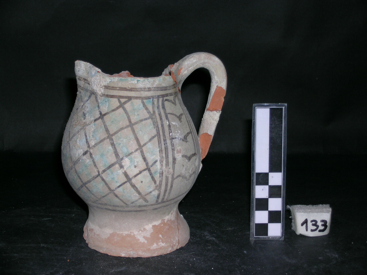 vaso - maiolica arcaica - produzione pisana (meta' sec. XIII)