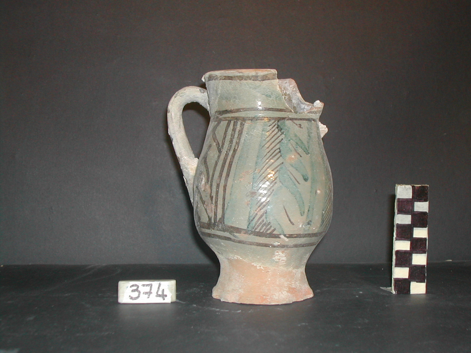 vaso - maiolica arcaica - produzione pisana (meta' sec. XIII)