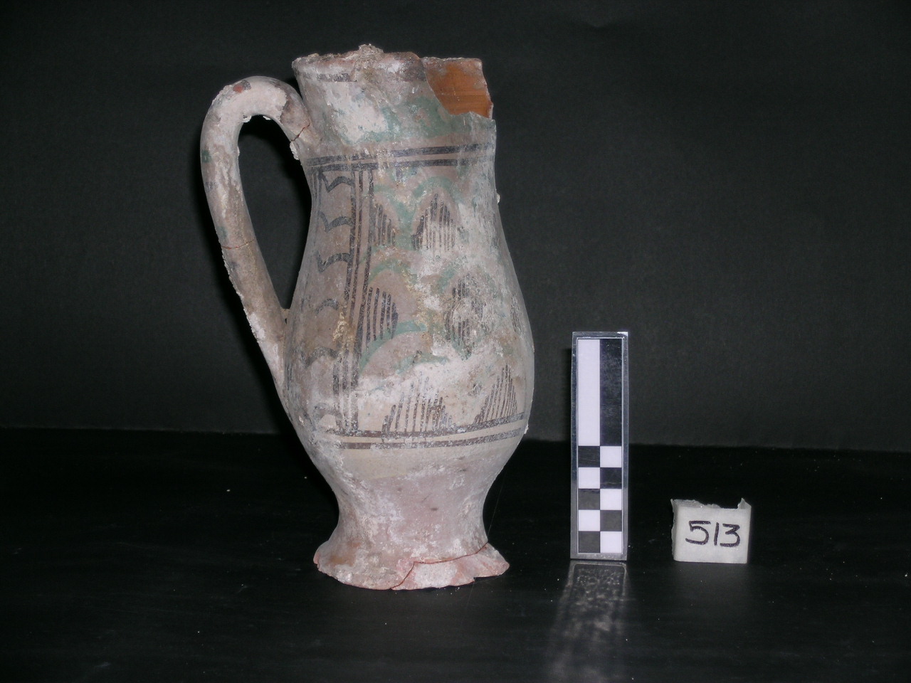 vaso - maiolica arcaica - produzione pisana (meta' sec. XIII)