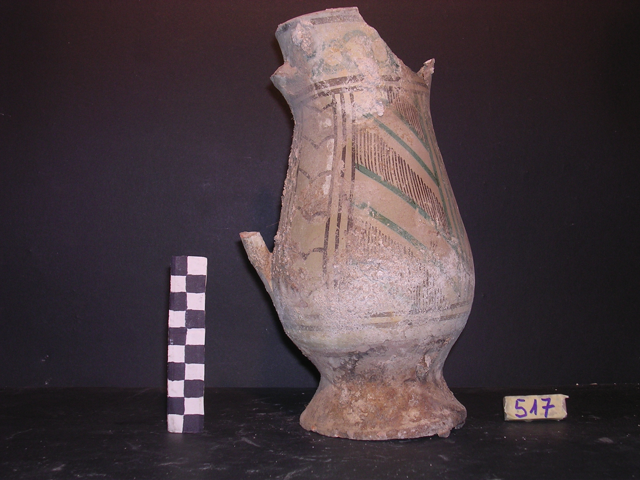 vaso - maiolica arcaica - produzione pisana (meta' sec. XIII)