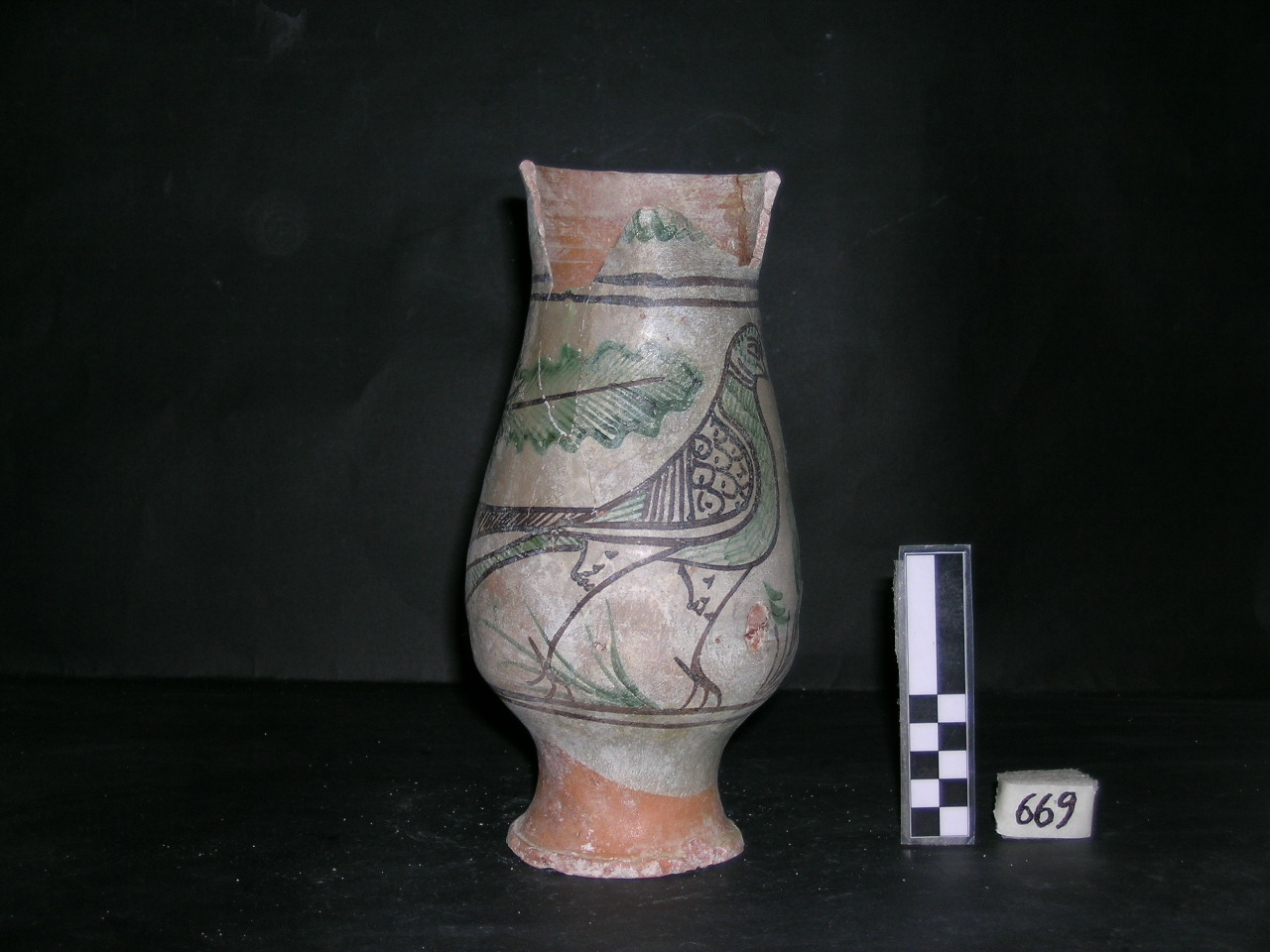 vaso - maiolica arcaica - produzione pisana (meta' sec. XIII)