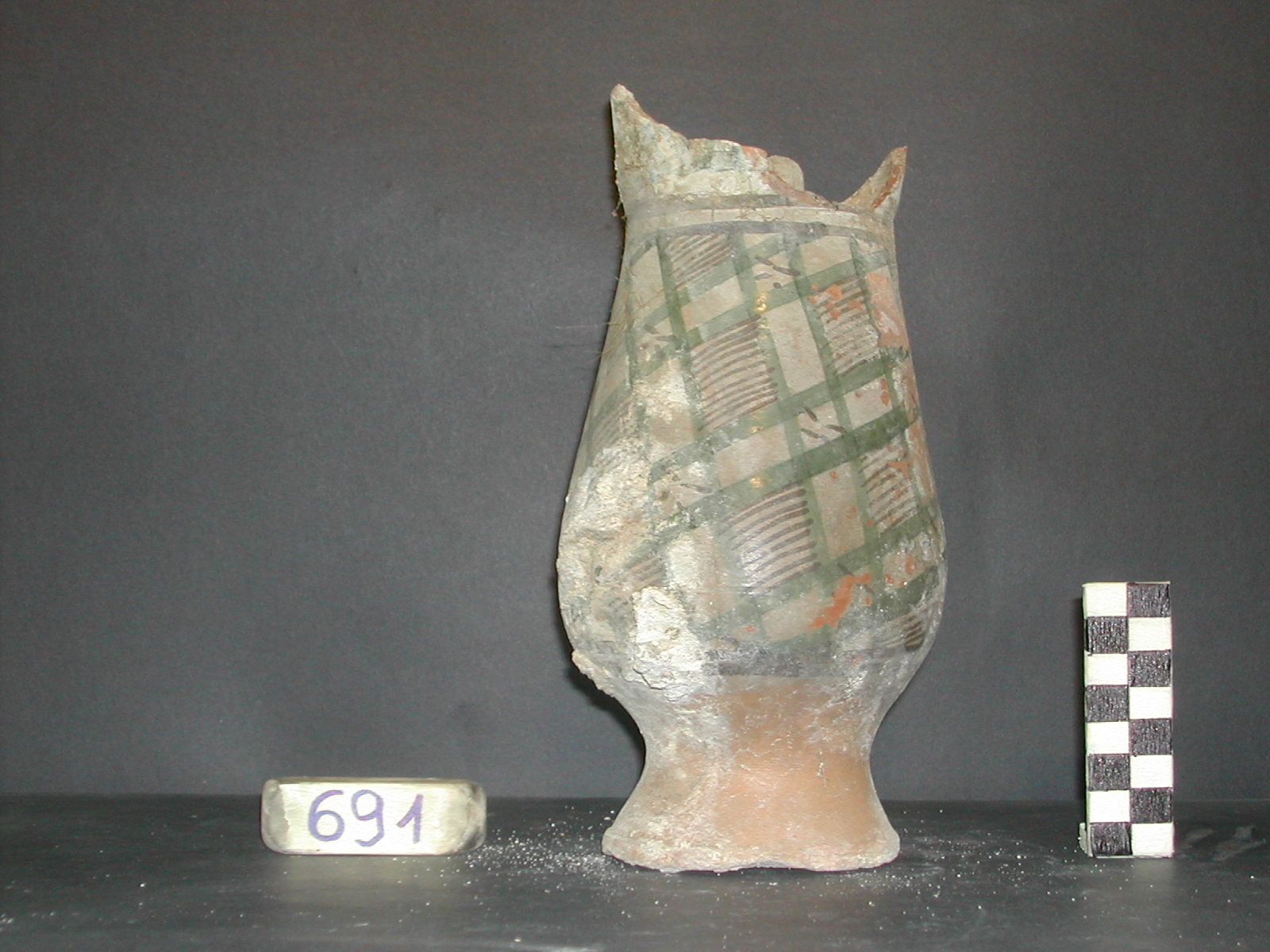 vaso - maiolica arcaica - produzione pisana (meta' sec. XIII)