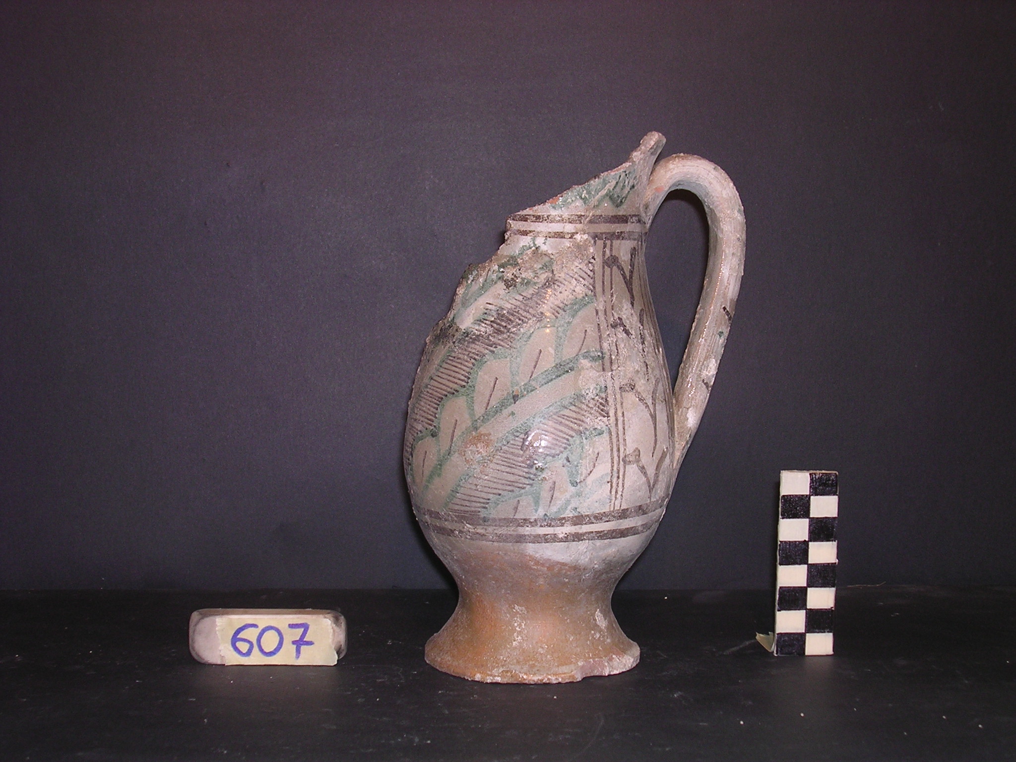 vaso - maiolica arcaica - produzione pisana (meta' sec. XIII)