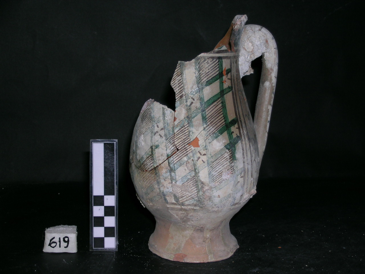 vaso - maiolica arcaica - produzione pisana (meta' sec. XIII)