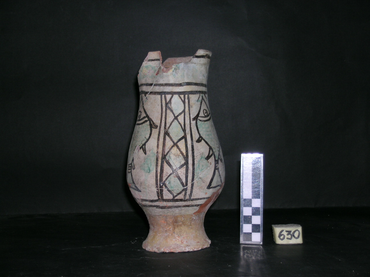 vaso - maiolica arcaica - produzione pisana (meta' sec. XIII)