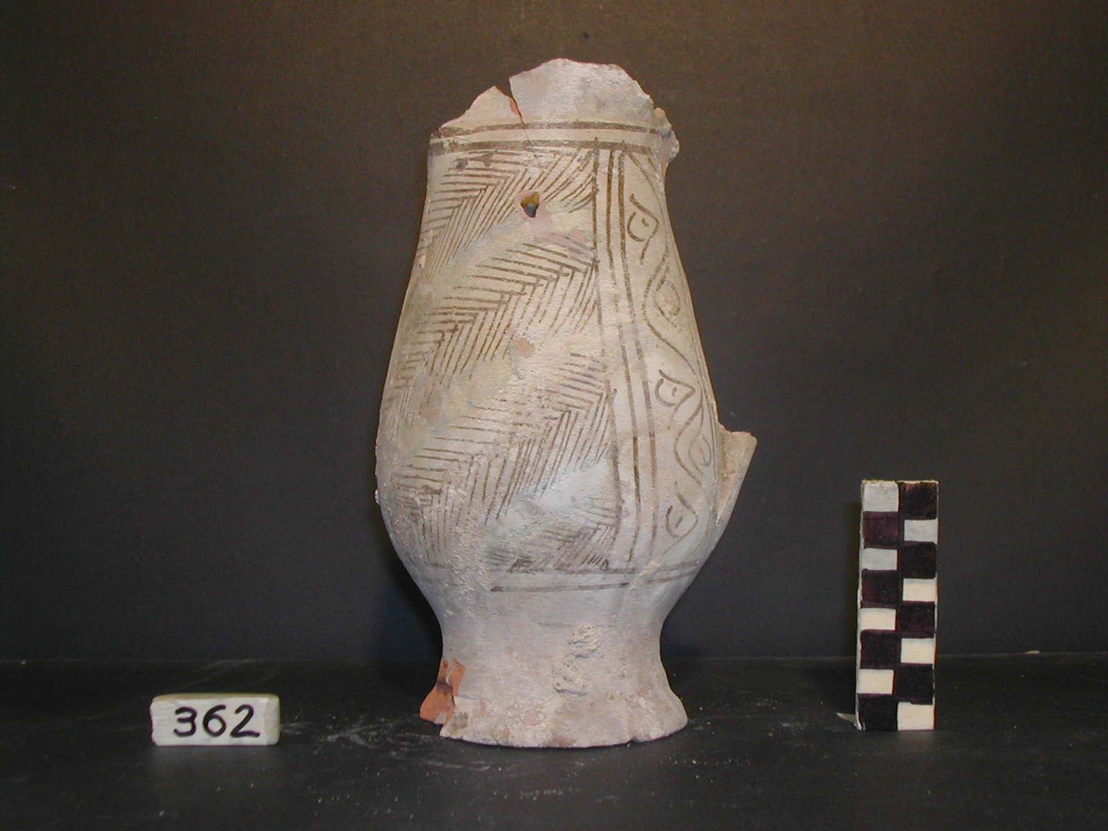 vaso - maiolica arcaica - produzione pisana (meta' sec. XIII)