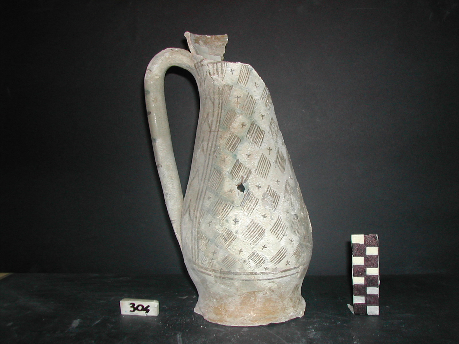 vaso - maiolica arcaica - produzione pisana (meta' sec. XIII)