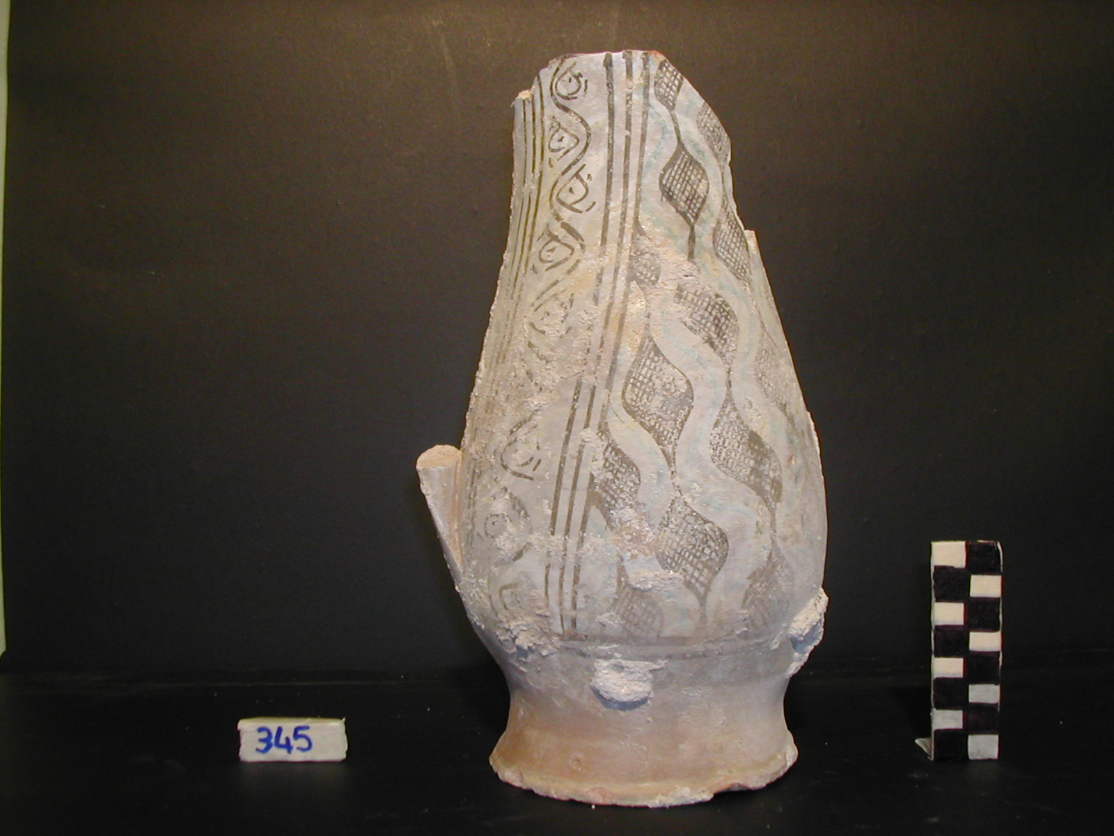 vaso - maiolica arcaica - produzione pisana (meta' sec. XIII)