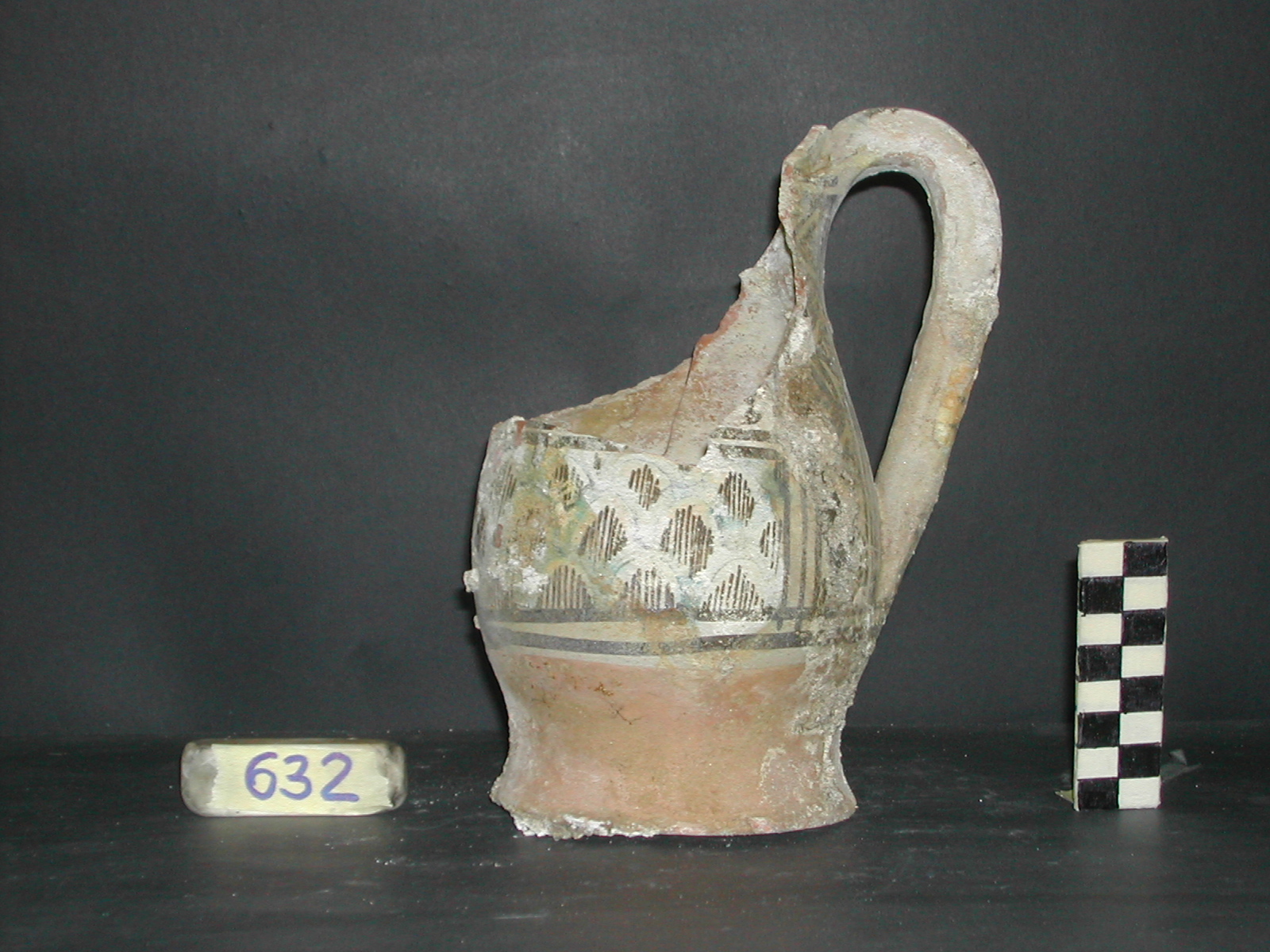 vaso - maiolica arcaica - produzione pisana (meta' sec. XIII)