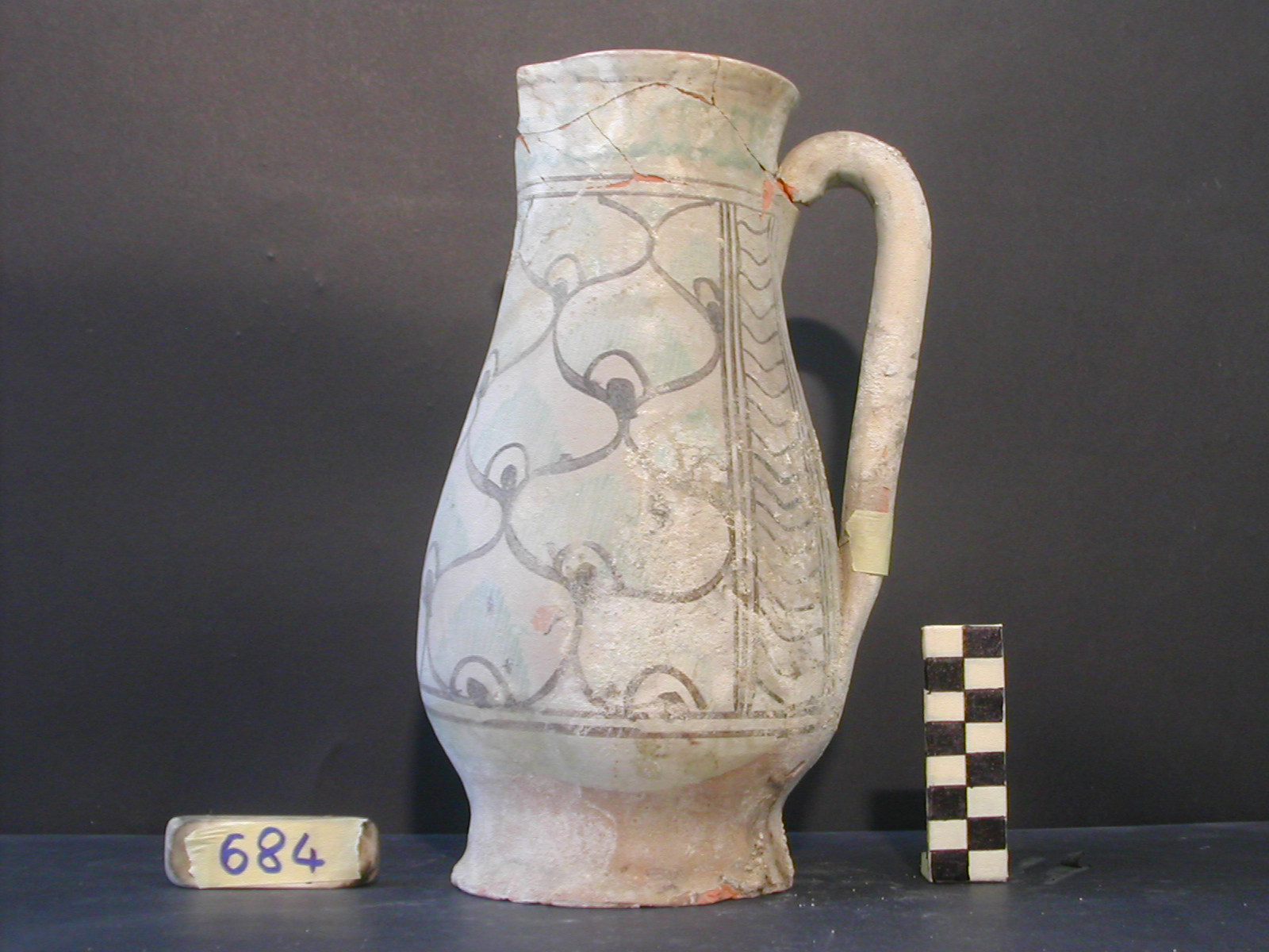 vaso - maiolica arcaica - produzione pisana (meta' sec. XIII)