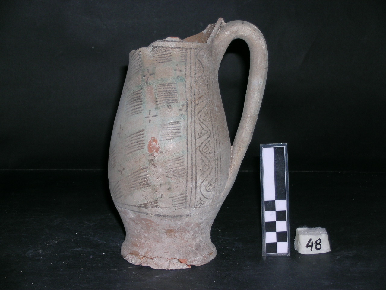 vaso - maiolica arcaica - produzione pisana (meta' sec. XIII)