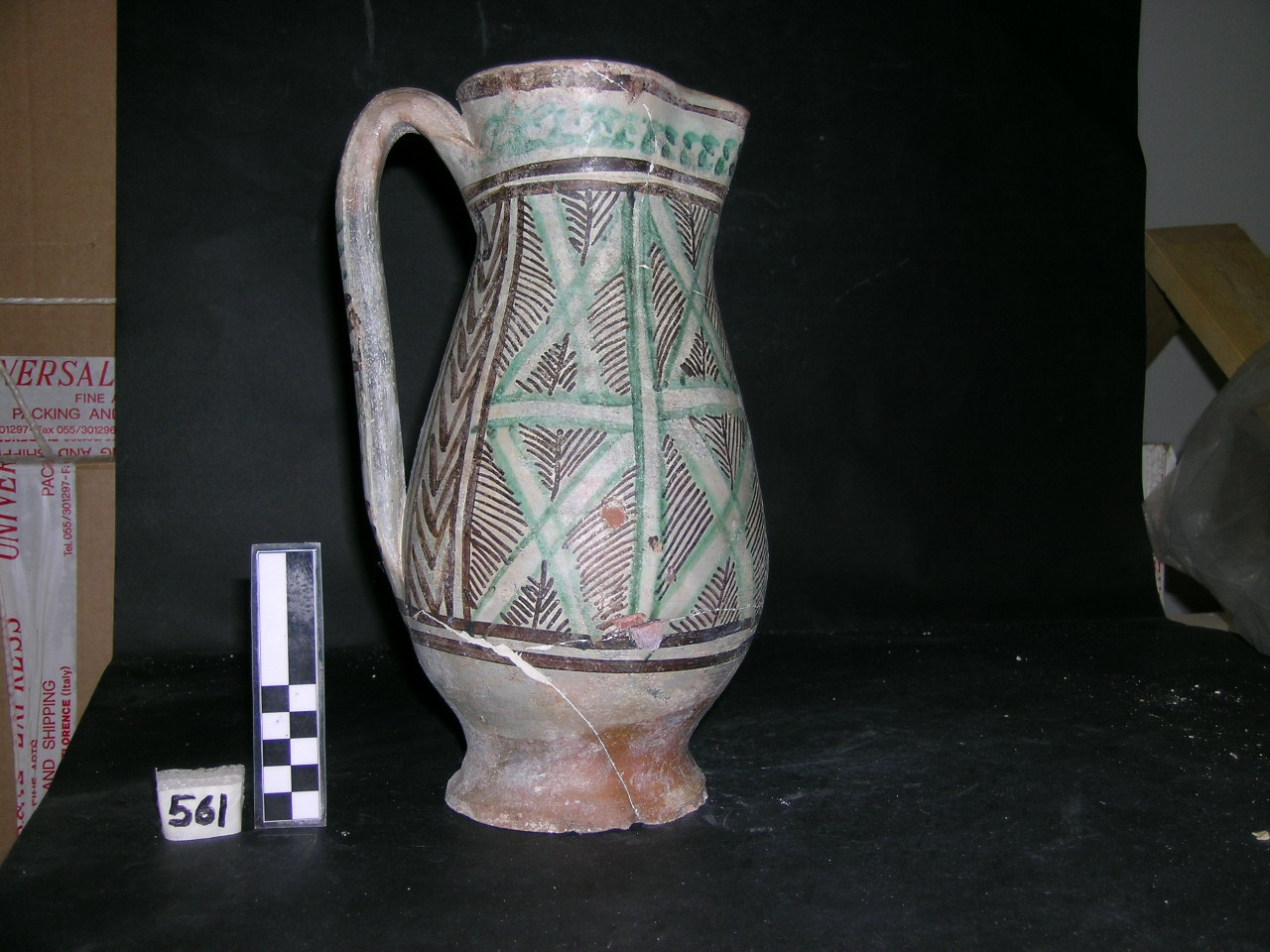 vaso - maiolica arcaica - produzione pisana (meta' sec. XIII)