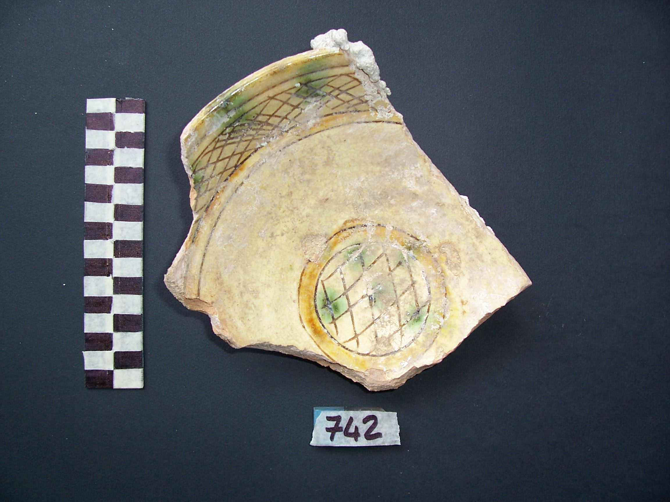 vaso - graffita arcaica ligure - produzione ligure (meta' sec. XIII)