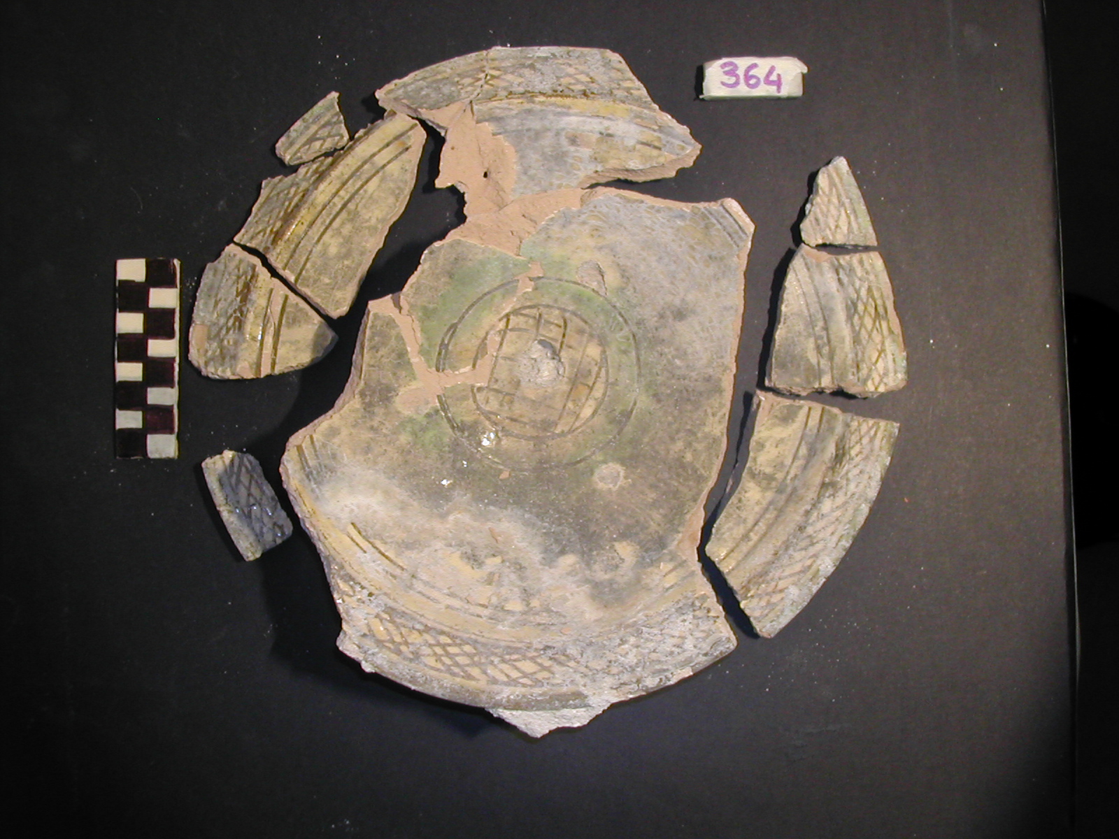 vaso - graffita arcaica ligure - produzione ligure (meta' sec. XIII)