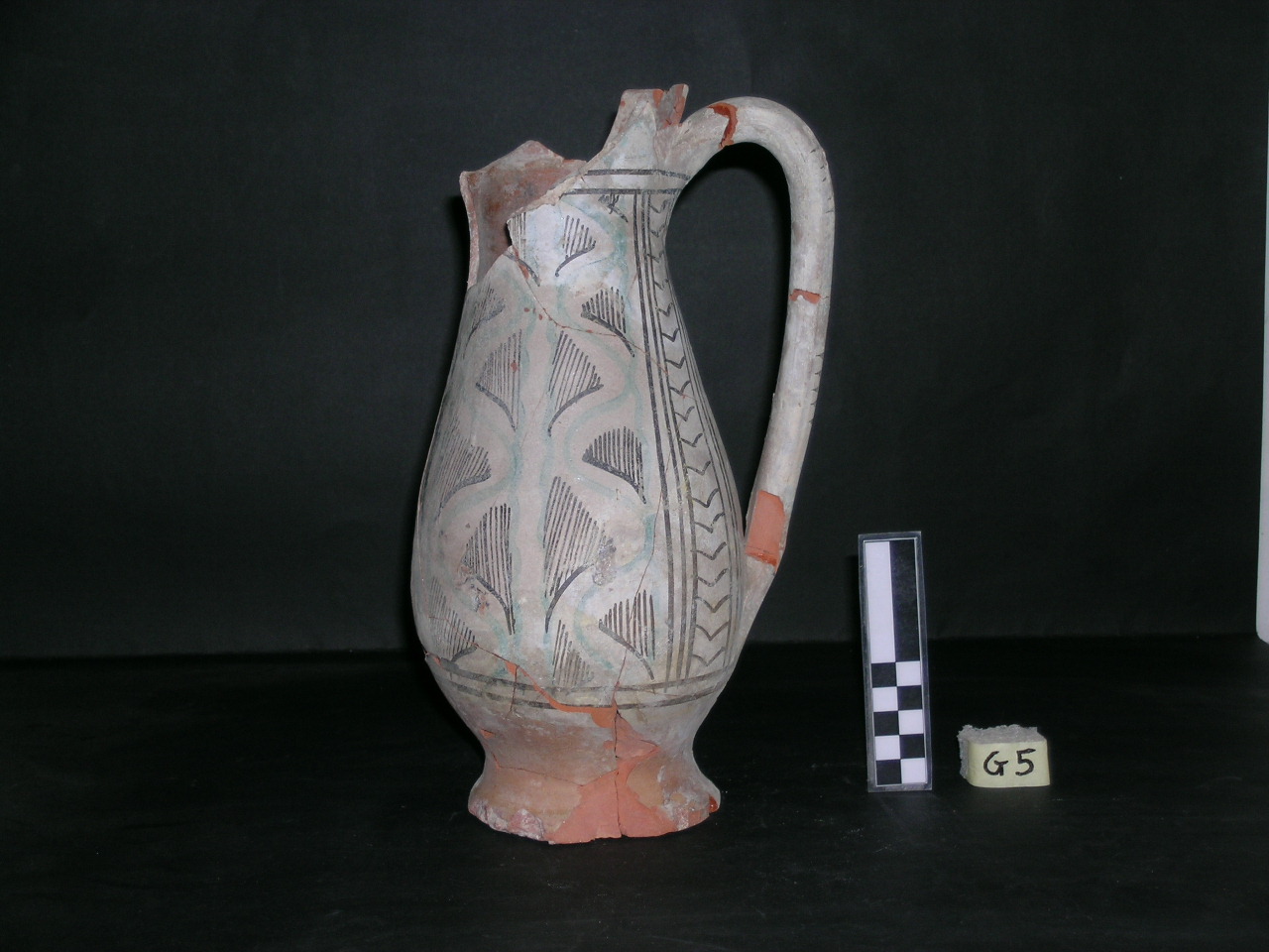 vaso - maiolica arcaica - produzione pisana (meta' sec. XIII)