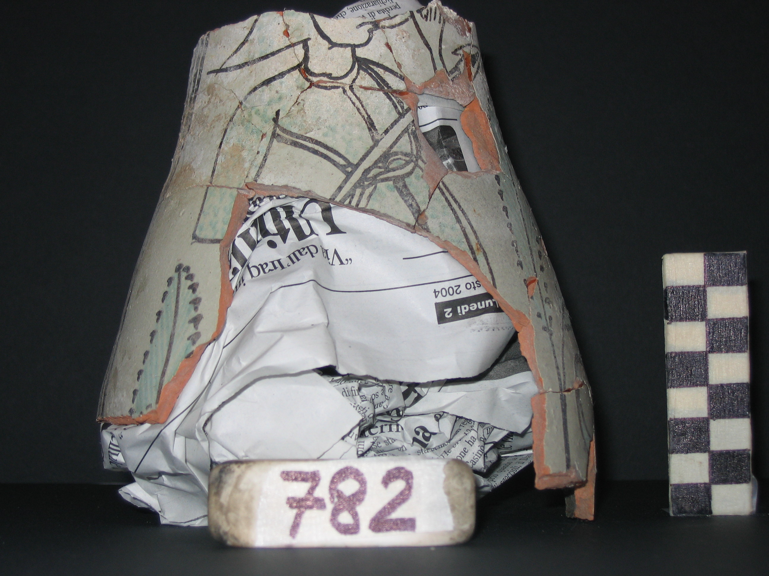 vaso - maiolica arcaica - produzione pisana (meta' sec. XIII)