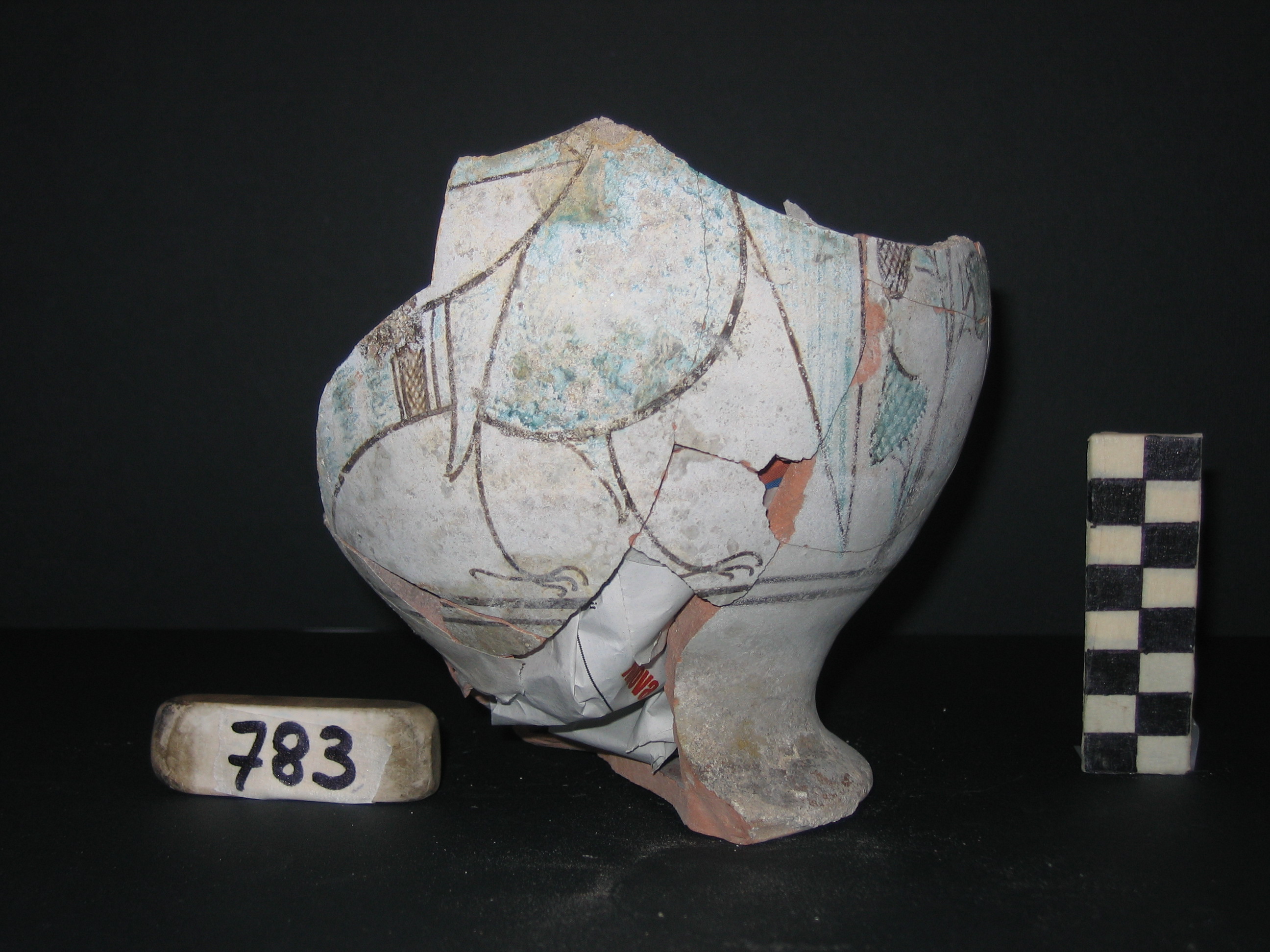 vaso - maiolica arcaica - produzione pisana (meta' sec. XIII)