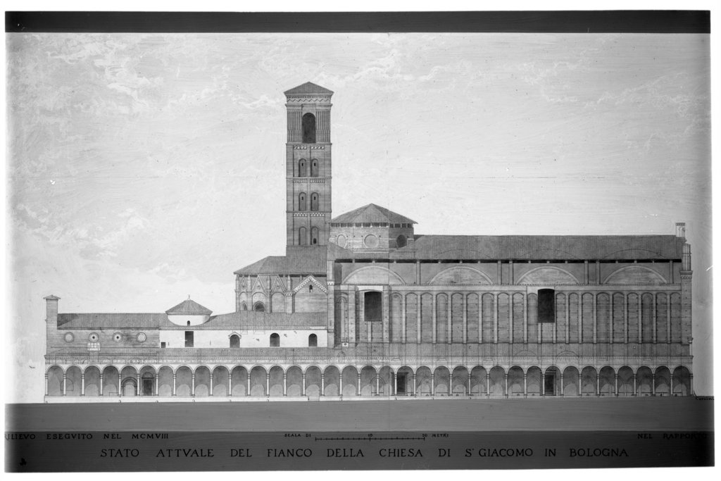 Bologna - Rilievi architettonici - Disegni architettonici (negativo) di Corsini Luigi, Castelli Giovanni (XX)
