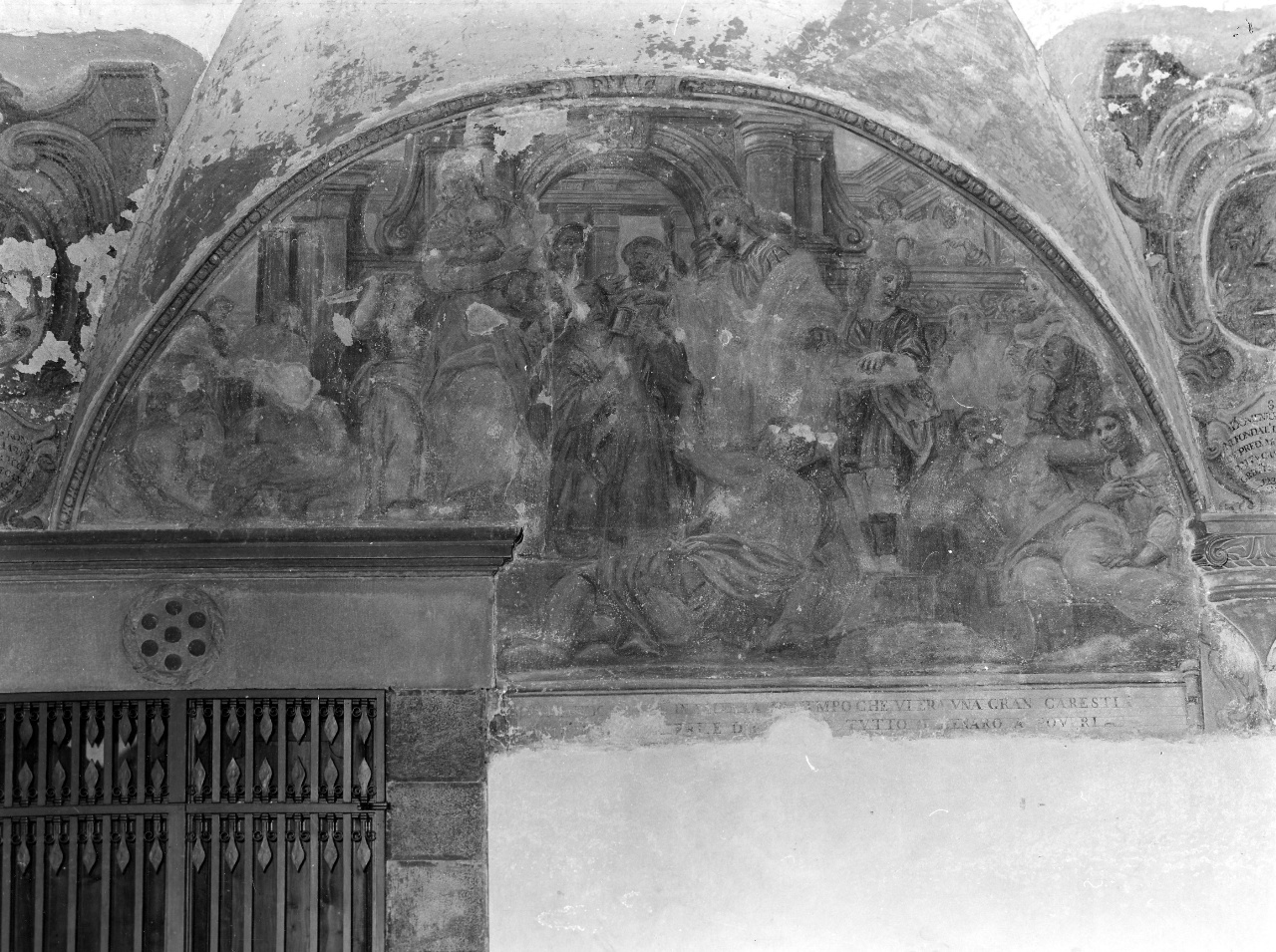 San Domenico distribuisce ai poveri il ricavato della vendita dei suoi libri (dipinto) di Ulivelli Cosimo (secc. XVII/ XVIII)