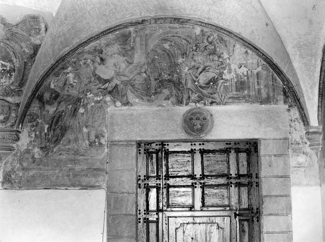 San Domenico riceve da San Pietro il bastone e da San Paolo il vangelo (dipinto) di Ulivelli Cosimo (secc. XVII/ XVIII)