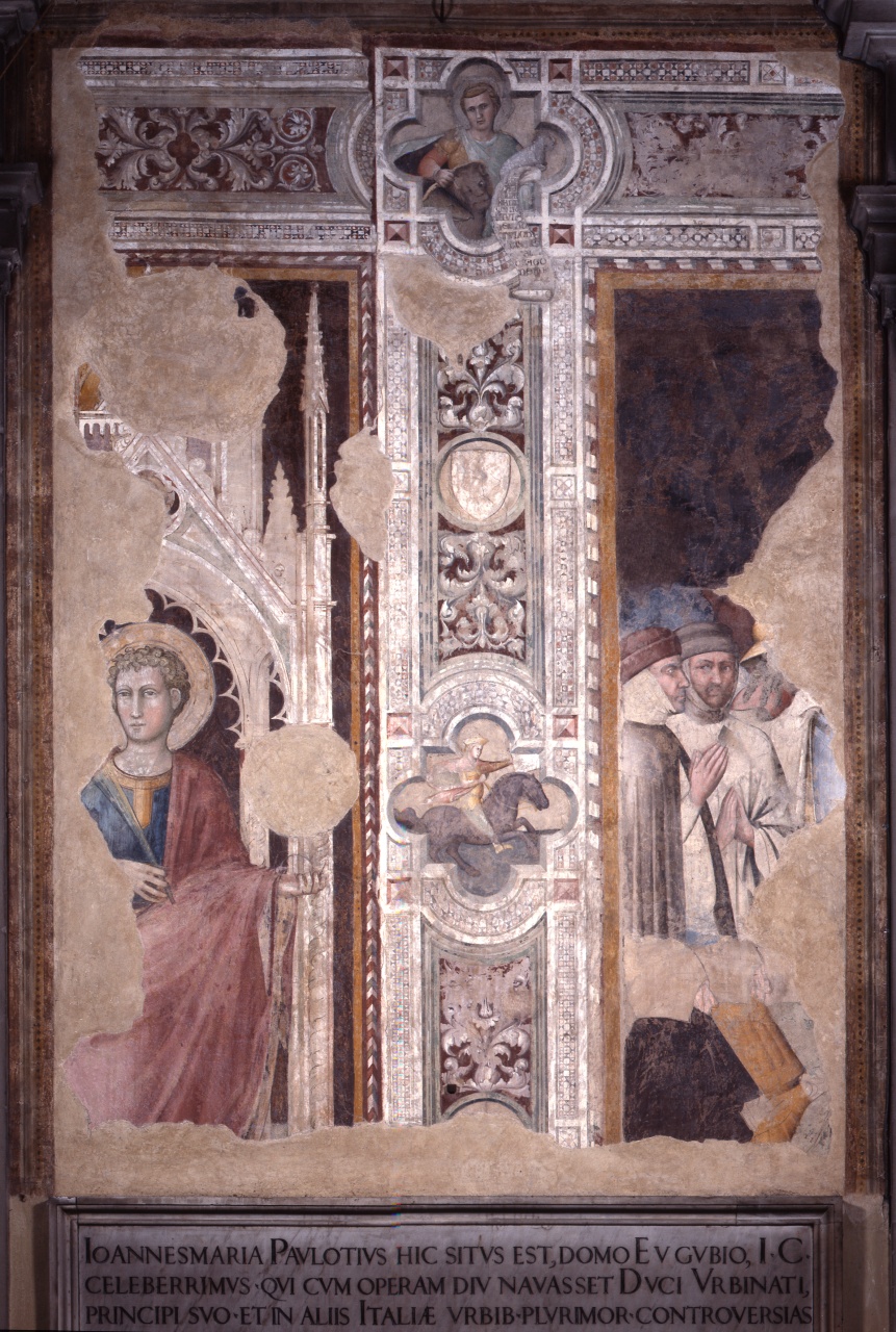 laici e cavalieri in orazione (dipinto) di Antonio Veneziano (sec. XIV)