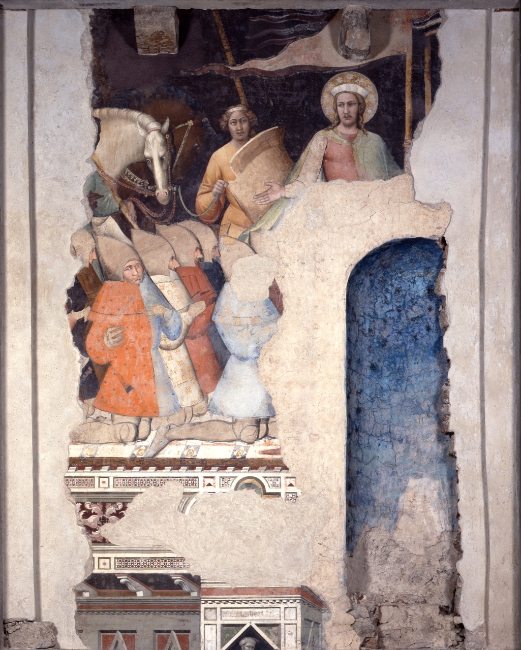 San Giacomo il Maggiore e cavalieri in ginocchio (dipinto) di Antonio Veneziano (sec. XIV)