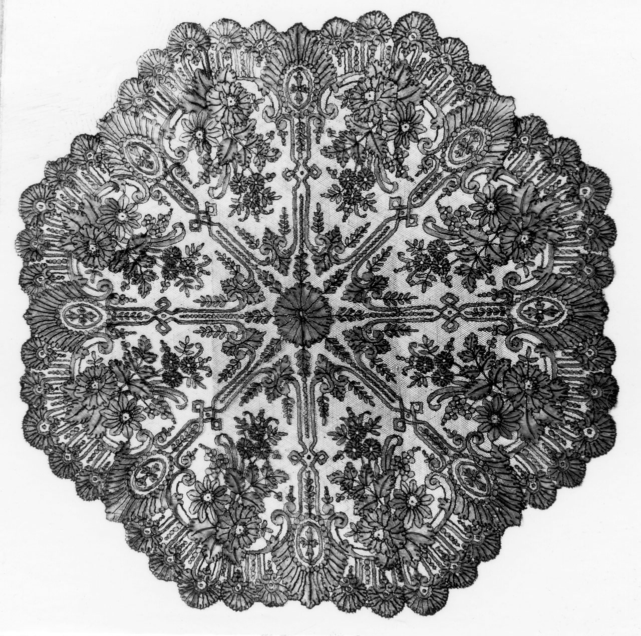 ombrellino, frammento - manifattura di Chantilly (sec. XIX)